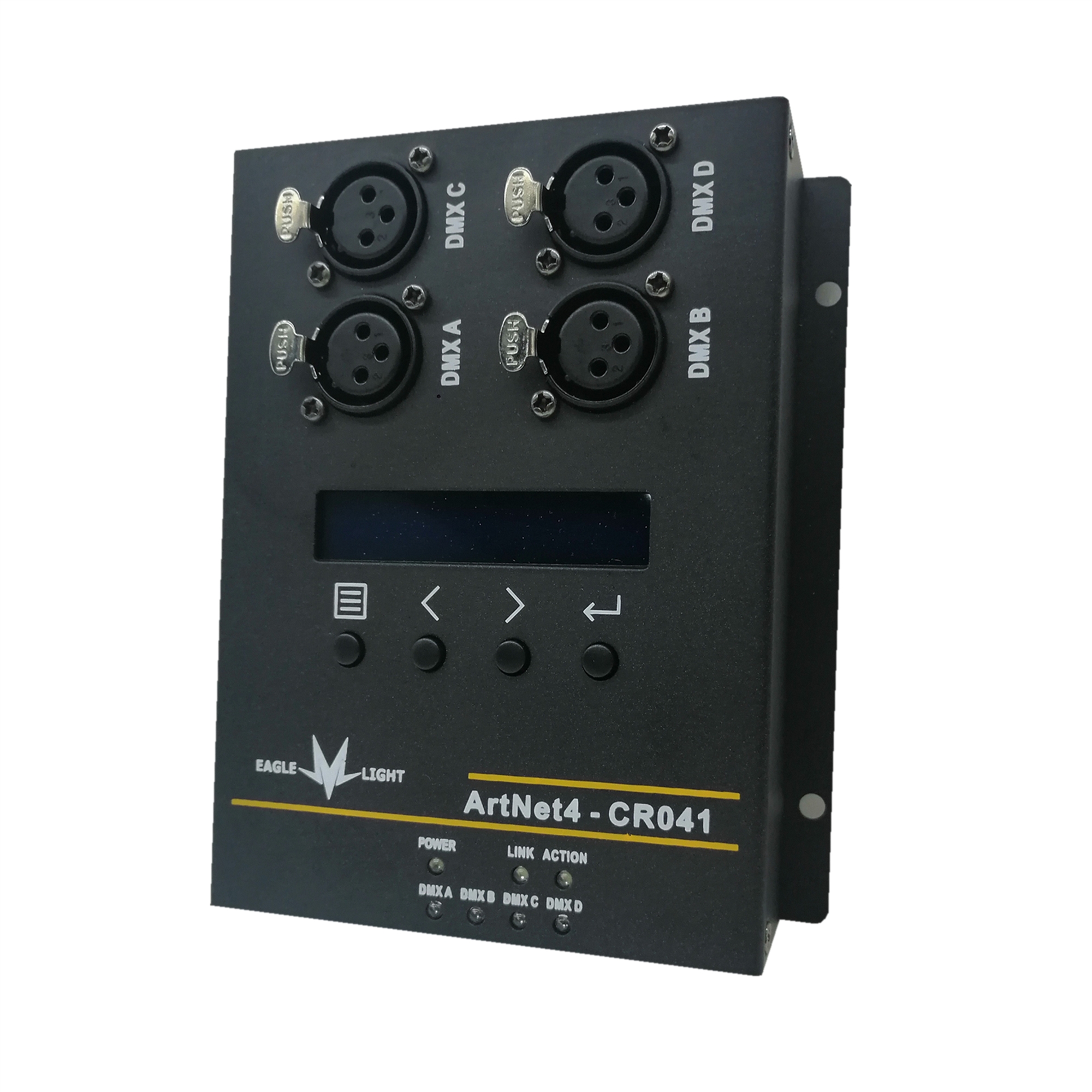 CR041R  4路ArtNet轉DMX512(網絡轉換器）可燈鉤安裝、網線POE供電